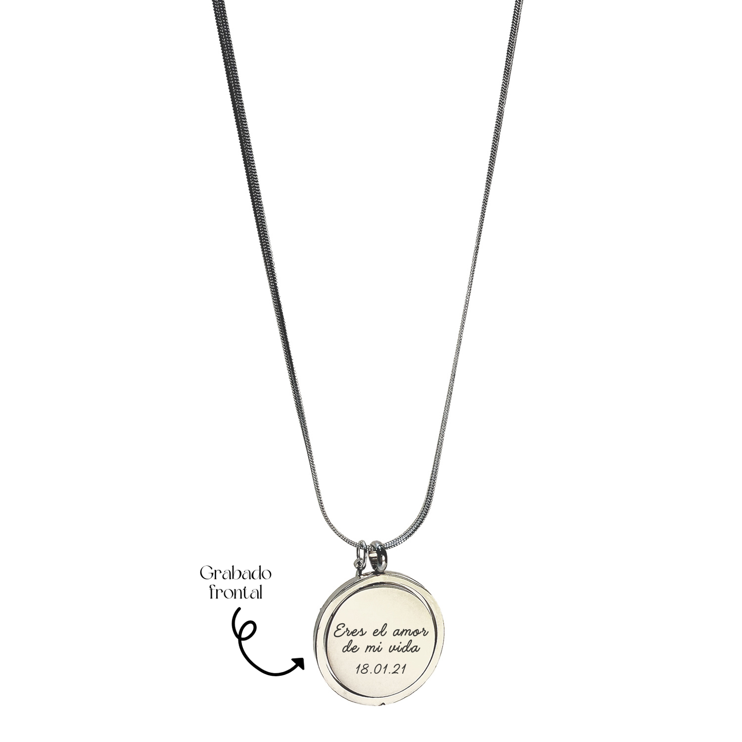 Collar Personalizado Giratorio Plateado