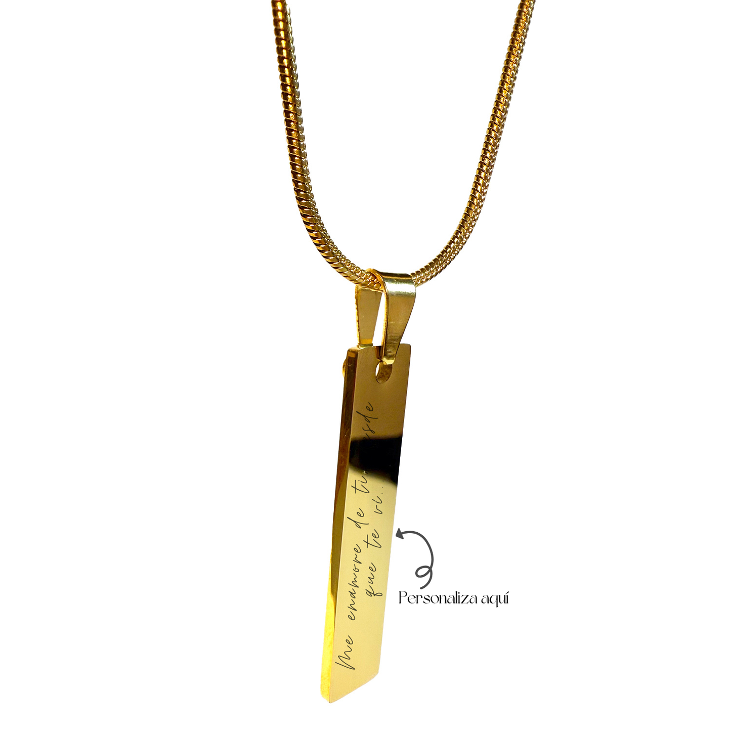 Collar Rectangular Personalizado Dorado
