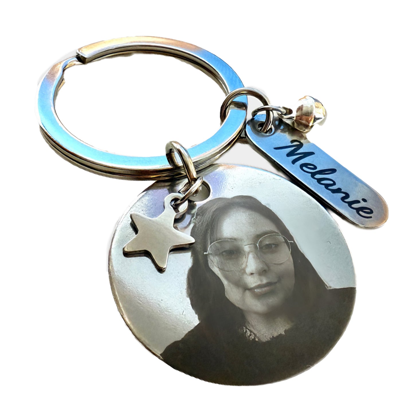 Llavero Personalizado Circular Plateado