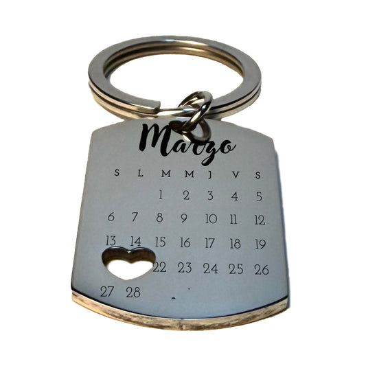 Llavero Detalle Corazón Personalizado Plateado